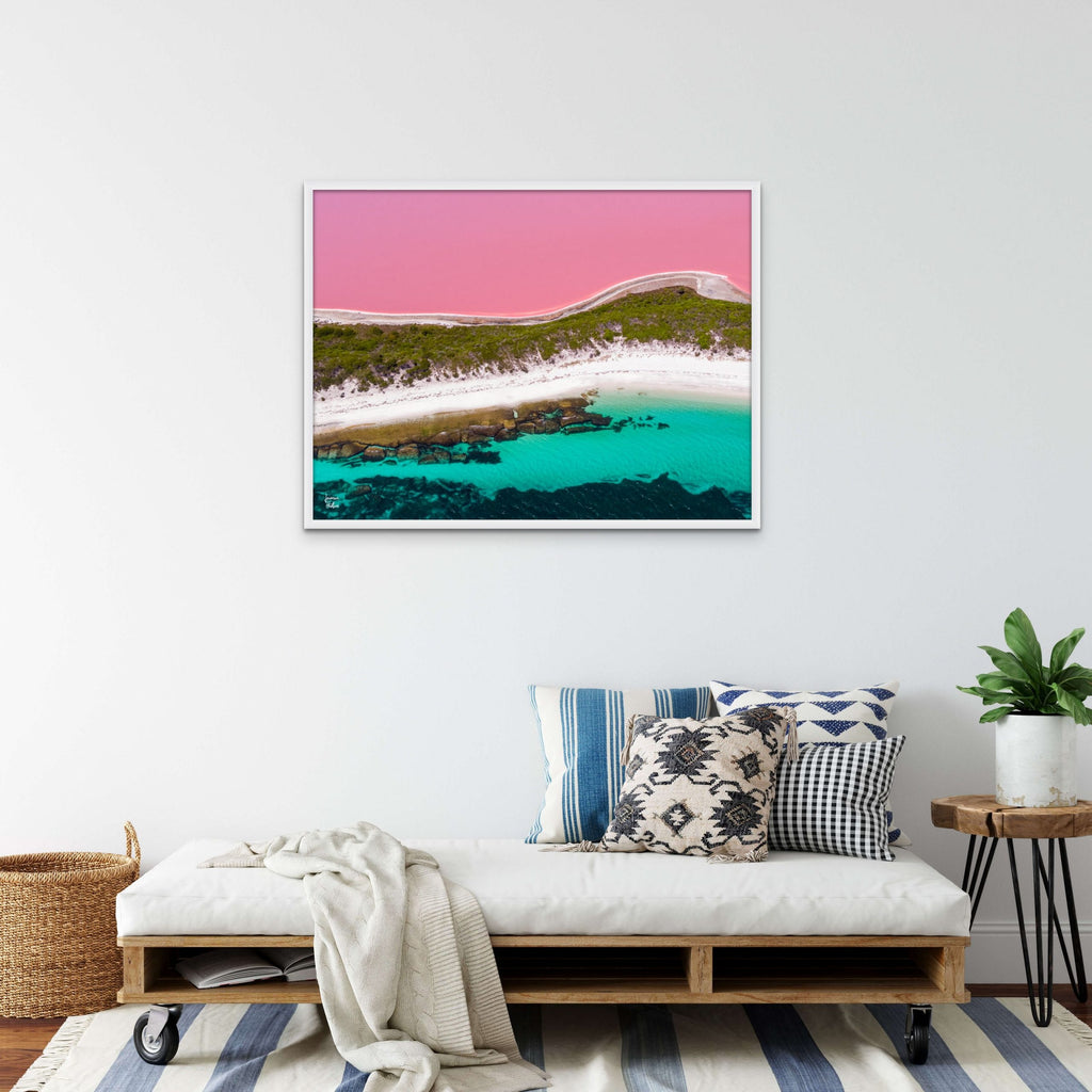 Metallic Print Framed with NO Matt White Border Landscape