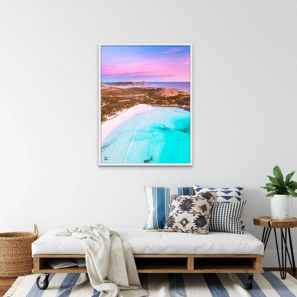 Metallic Print Framed with NO Matt White Border Portrait
