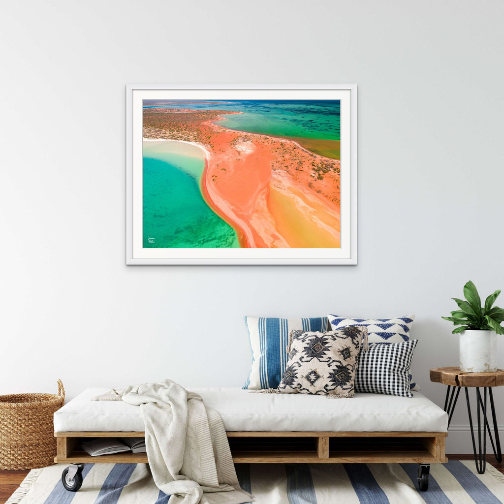 Metallic Print Framed with Matt White Border Landscape
