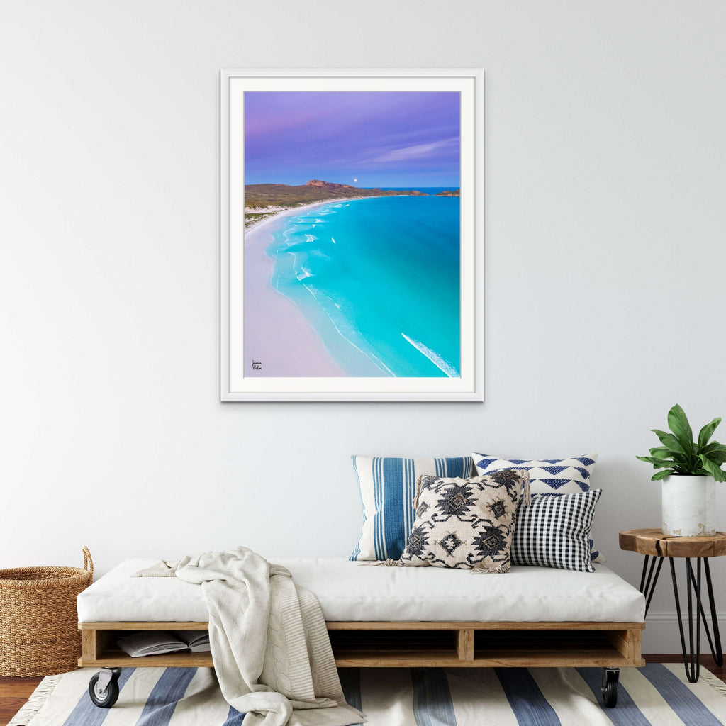 Metallic Print Framed with Matt White Border Portrait